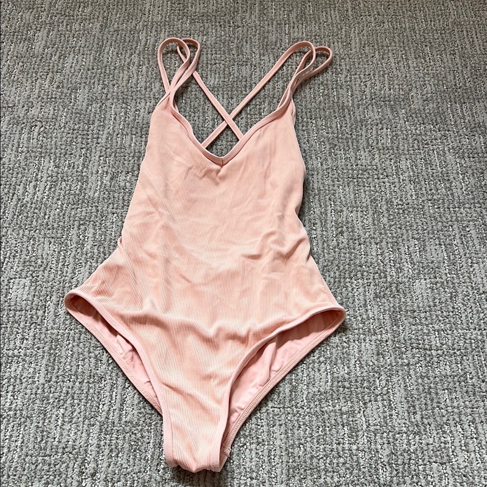 L*Space Coral Ribbed One-Piece Swimsuit